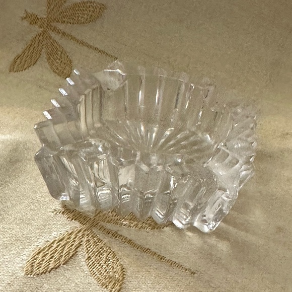 Vintage Crystal / Cut Glass Mini Personal / Individual Square Ashtray. - Picture 4 of 6